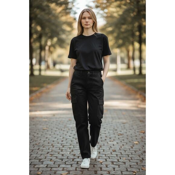 SANCTUARY Jeans Size 33 Side Pockets Black Straight Leg Denim Pants Pant - Picture 1 of 6